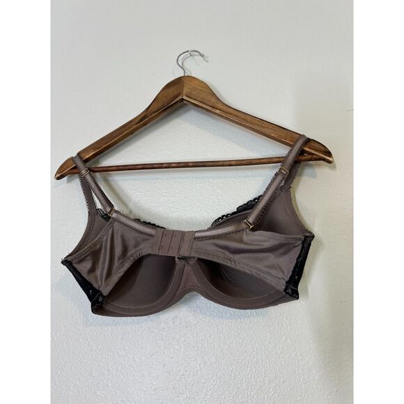 Soma Roma Demi Brown Black Lace T Shirt Bra Size 34D Underwire - Picture 4 of 7